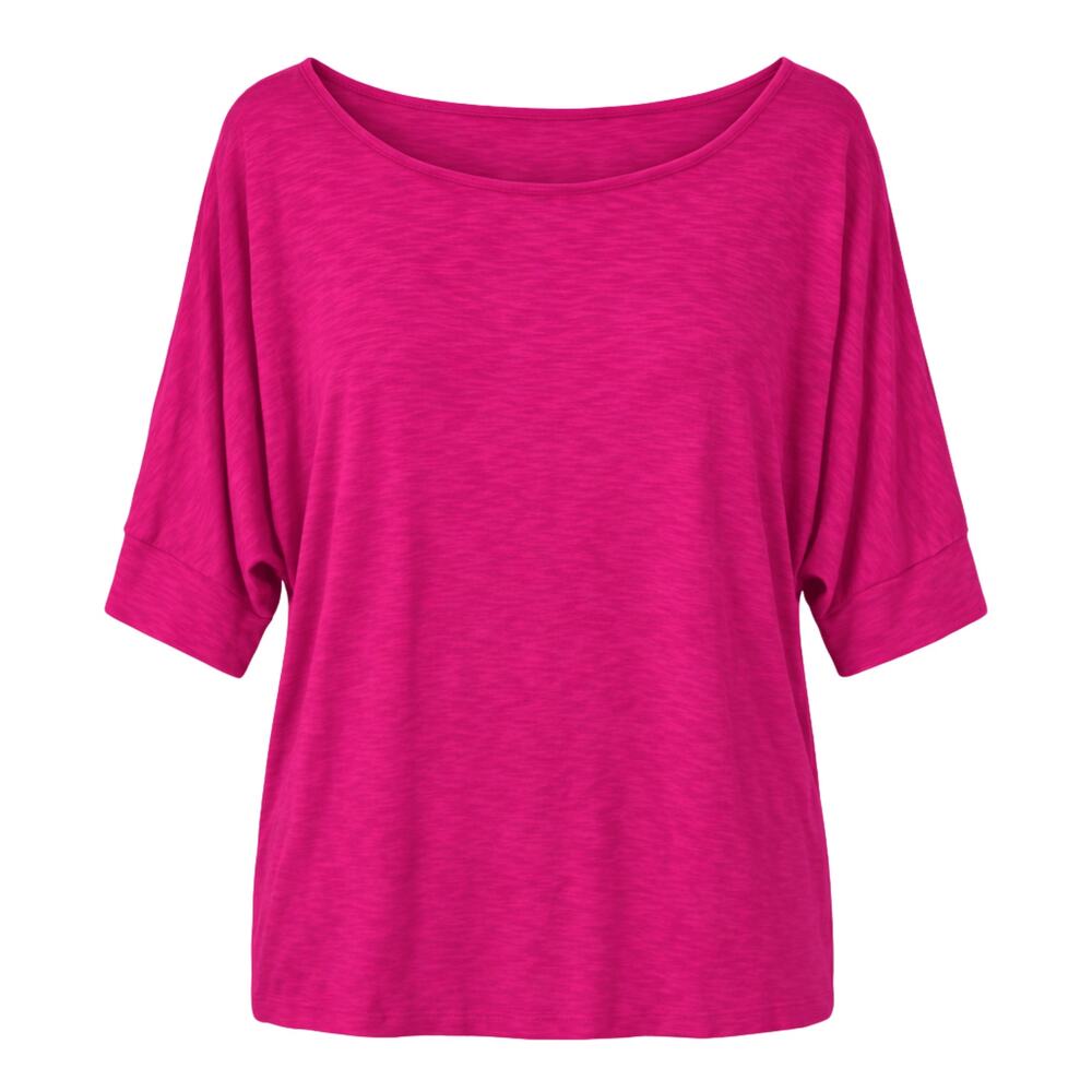 Cato Women's Blouse Sz Medium Hot Pink Quarter 1/4 Sleeve Top